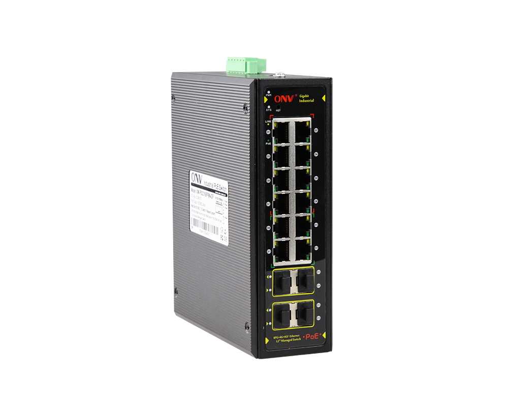 Conmutador PoE industrial gestionado L2 de 16 puertos Gigabit