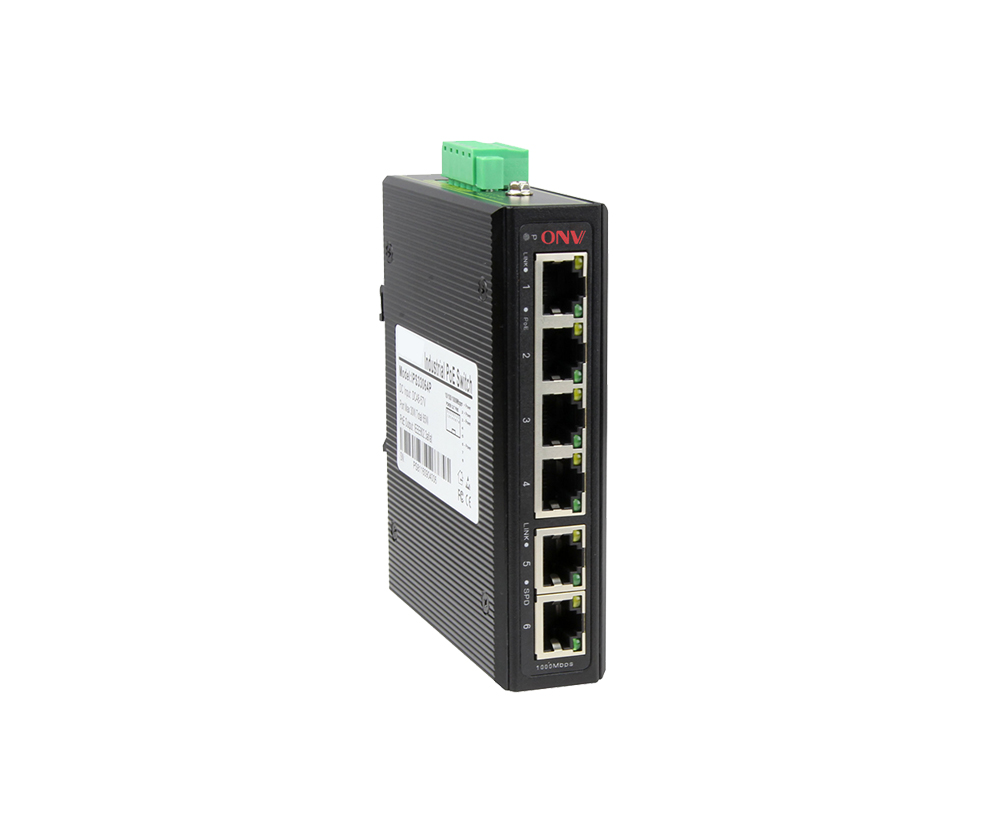 Conmutador PoE industrial de 6 puertos Gigabit