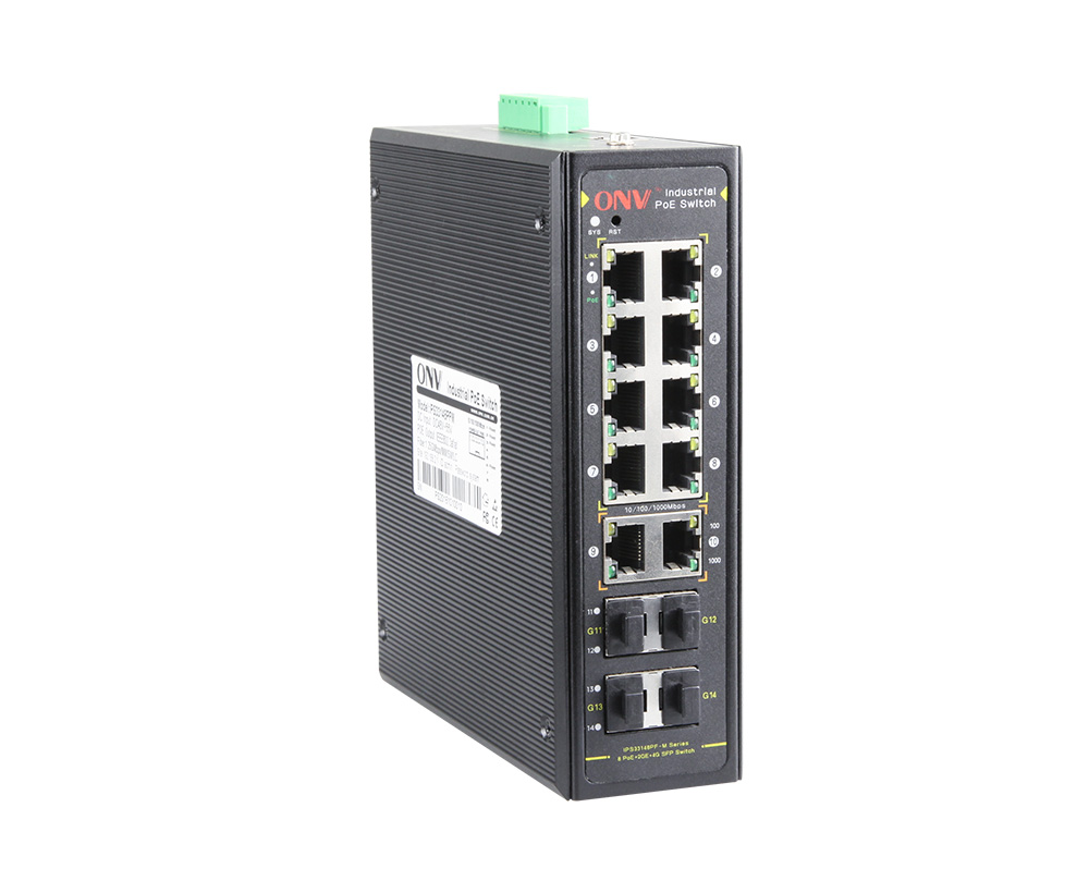 Conmutador PoE industrial gestionado L2 de 14 puertos Gigabit