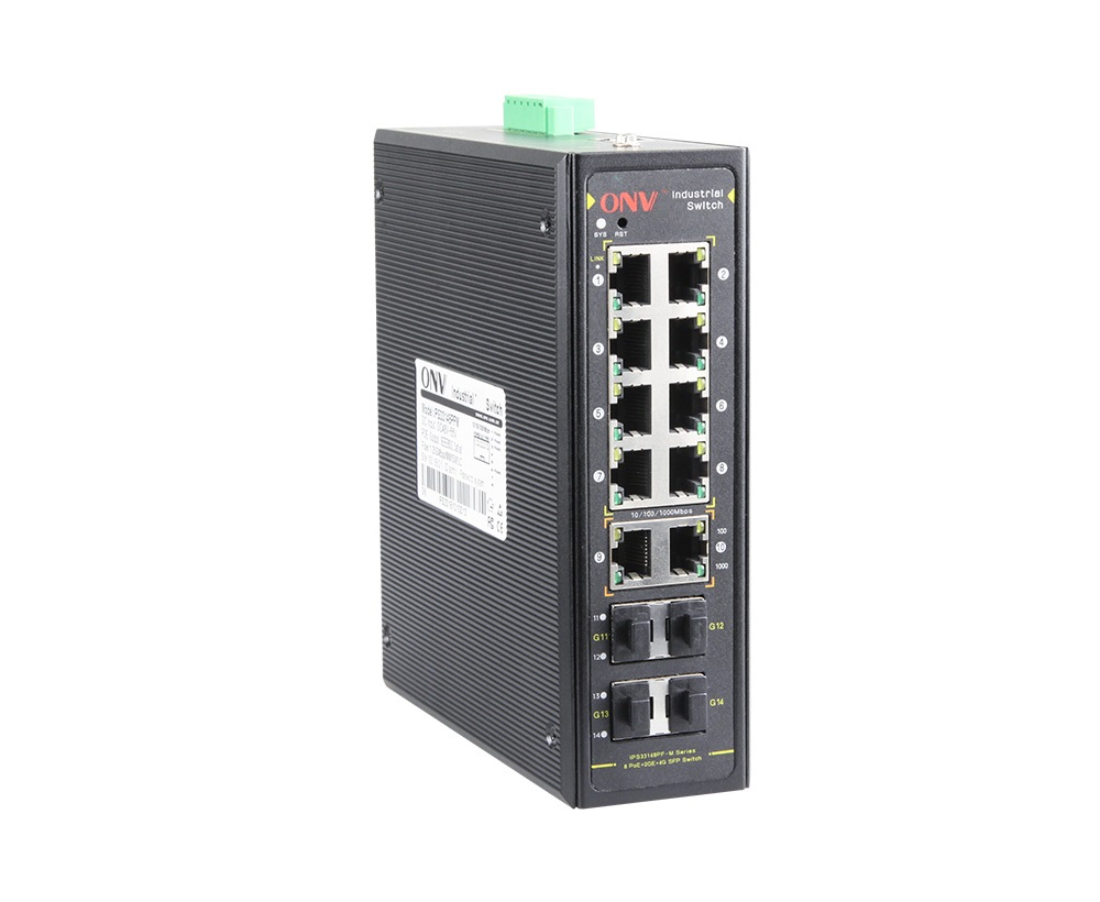 Conmutador Ethernet industrial gestionado L2 Gigabit de 14 puertos