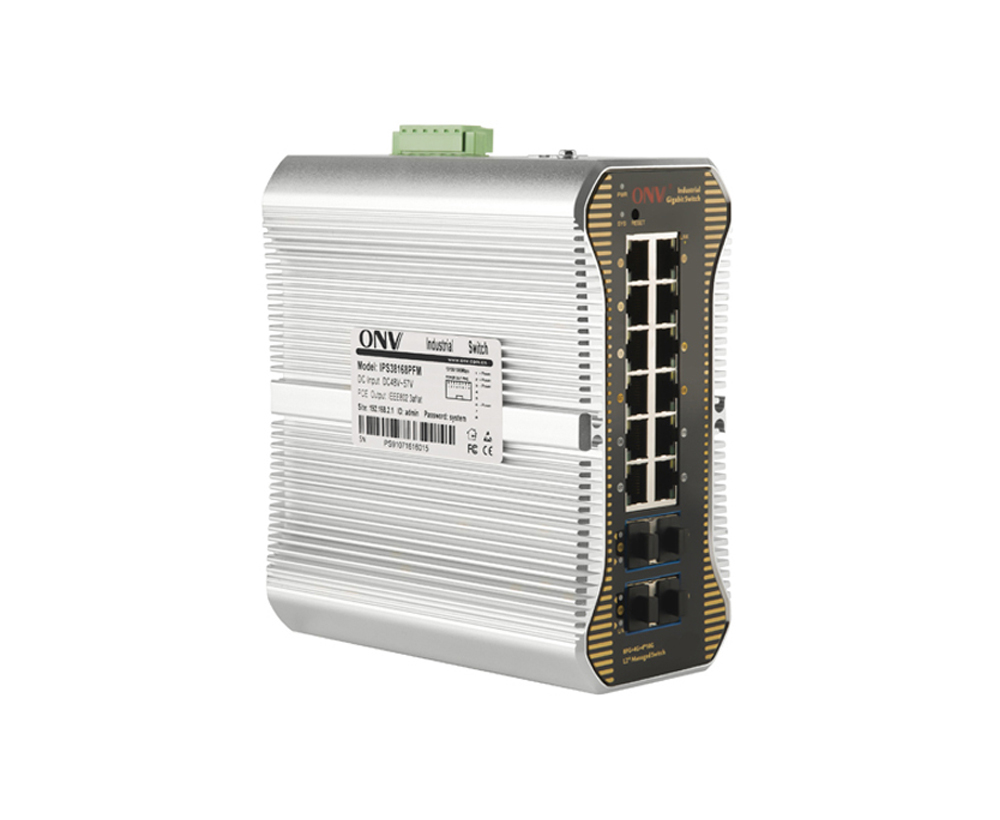 10G uplink 16-port L3 manejó el interruptor industrial de Ethernet