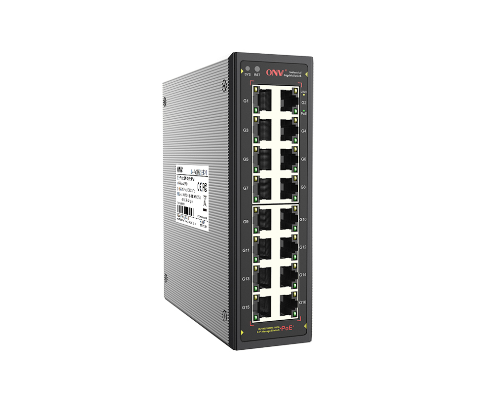 Conmutador PoE industrial gestionado L2 de 16 puertos Gigabit