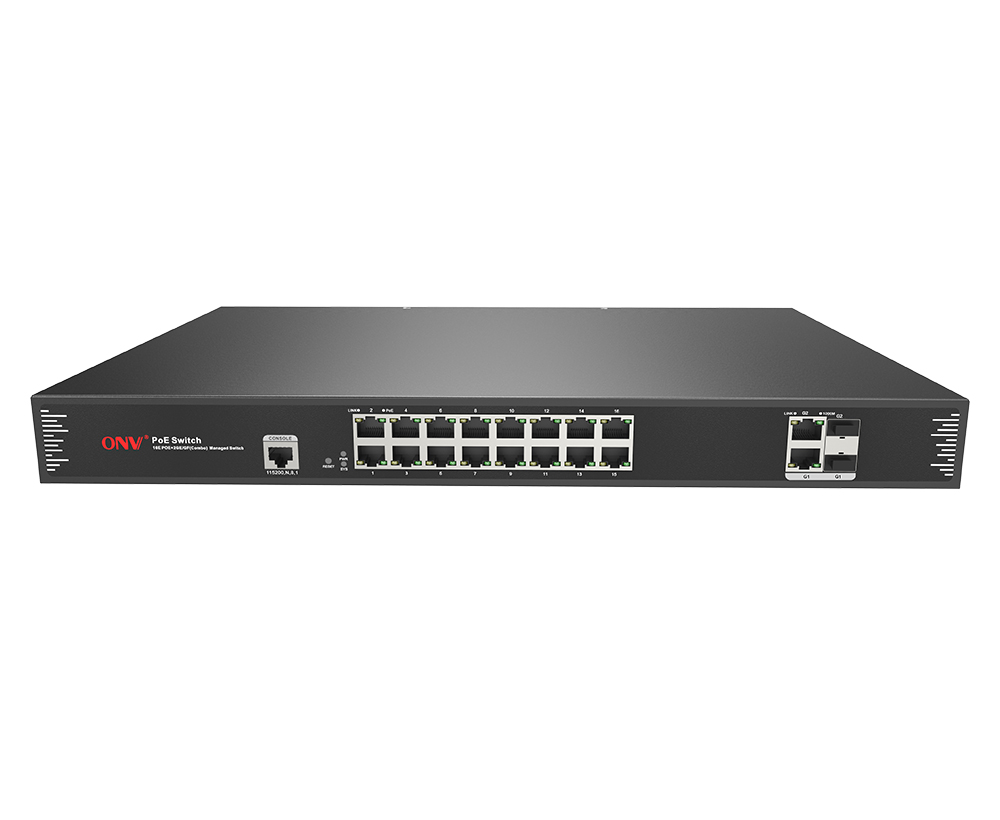 Conmutador PoE gestionado L2 de 18 puertos de enlace ascendente Gigabit