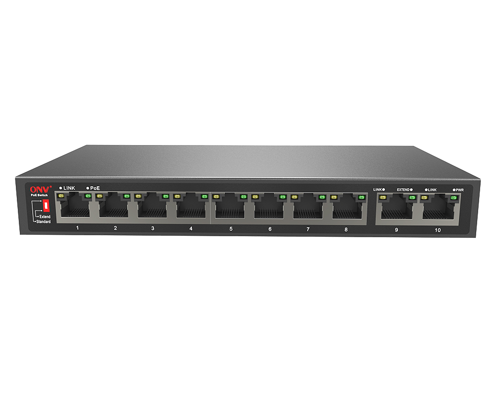 10M/250 metros transmisión 10/100M 10-port PoE switch