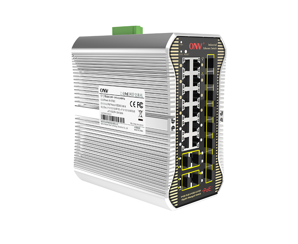 Conmutador PoE industrial gestionado L2 Gigabit de 24 puertos