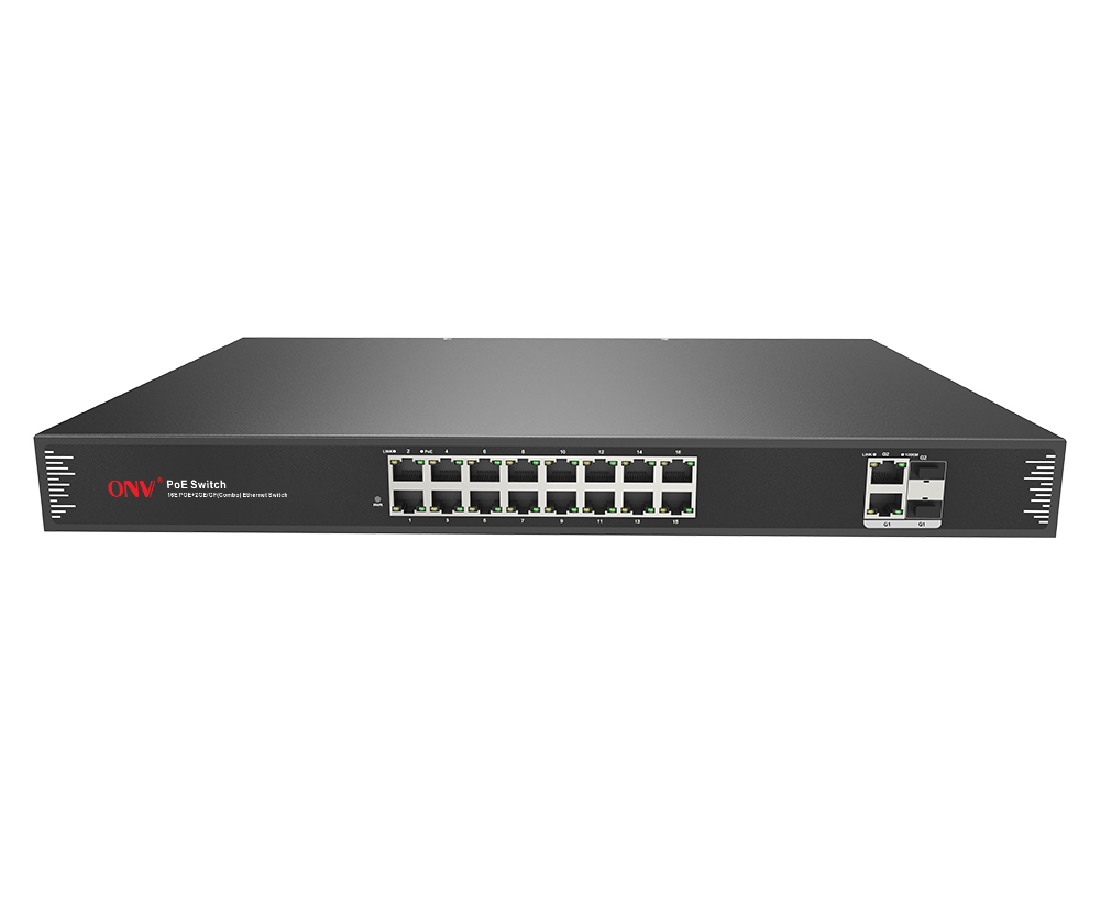 Conmutador PoE Gigabit uplink de 18 puertos