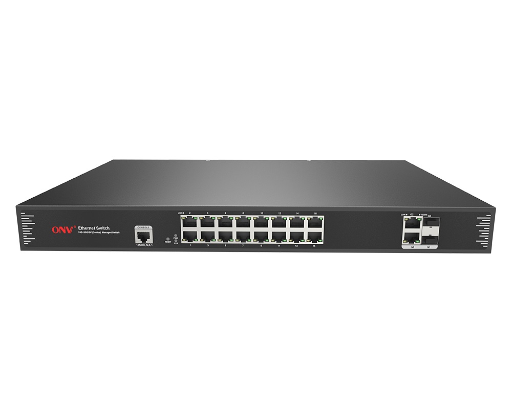 Conmutador Ethernet gestionado L2 de 18 puertos Gigabit uplink