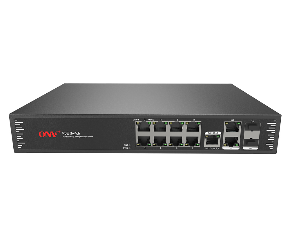 Conmutador PoE gestionado de 10 puertos Gigabit uplink