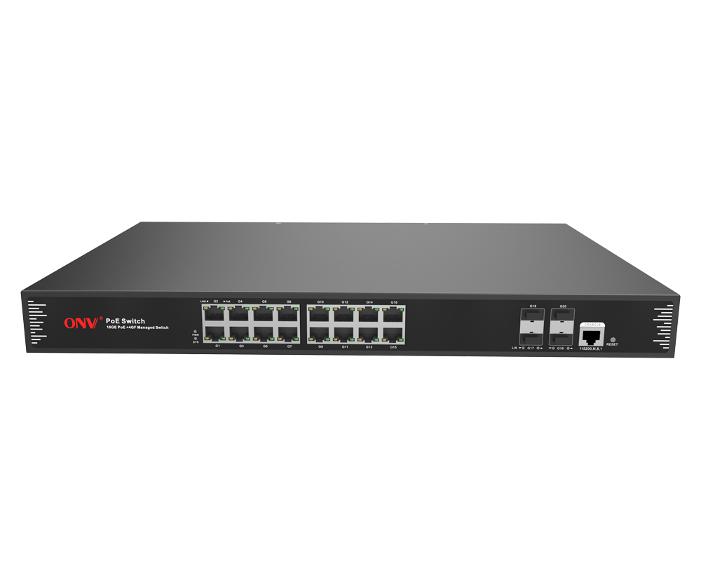 Conmutador PoE gestionado L2 de 20 puertos Gigabit