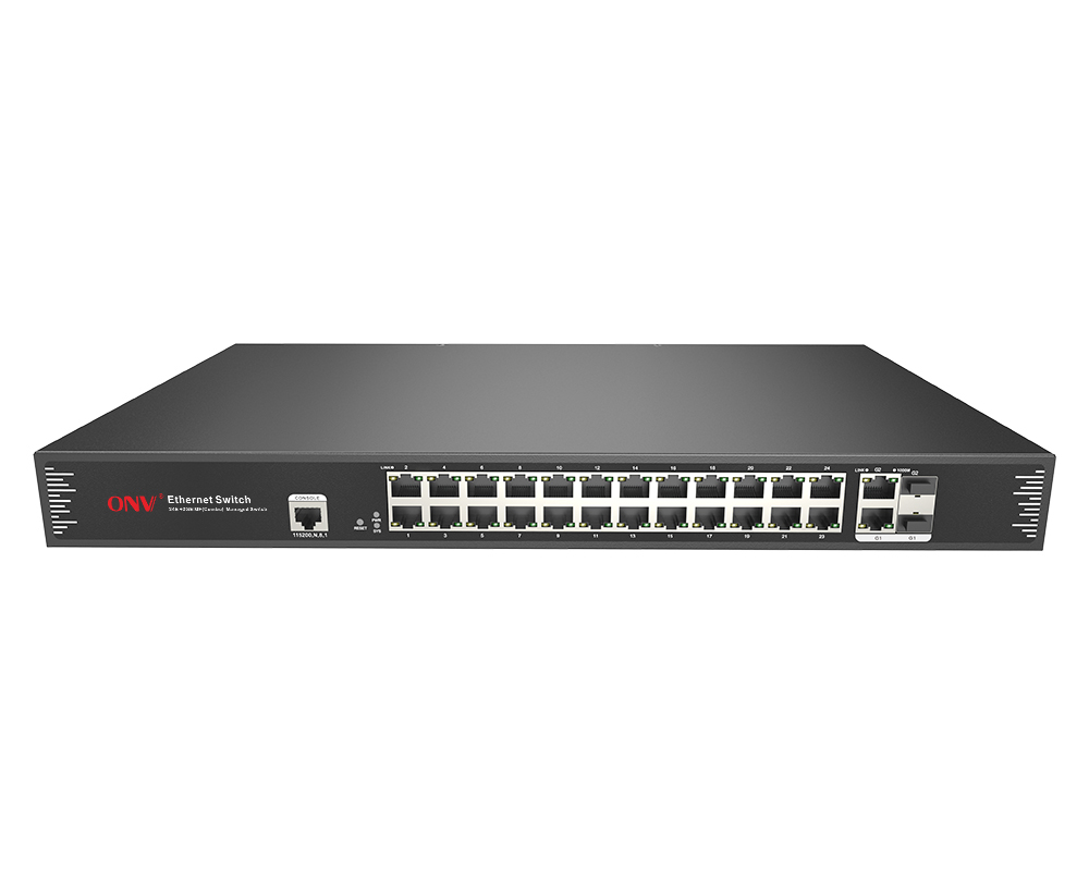 Conmutador Ethernet gestionado L2 de 26 puertos Gigabit uplink