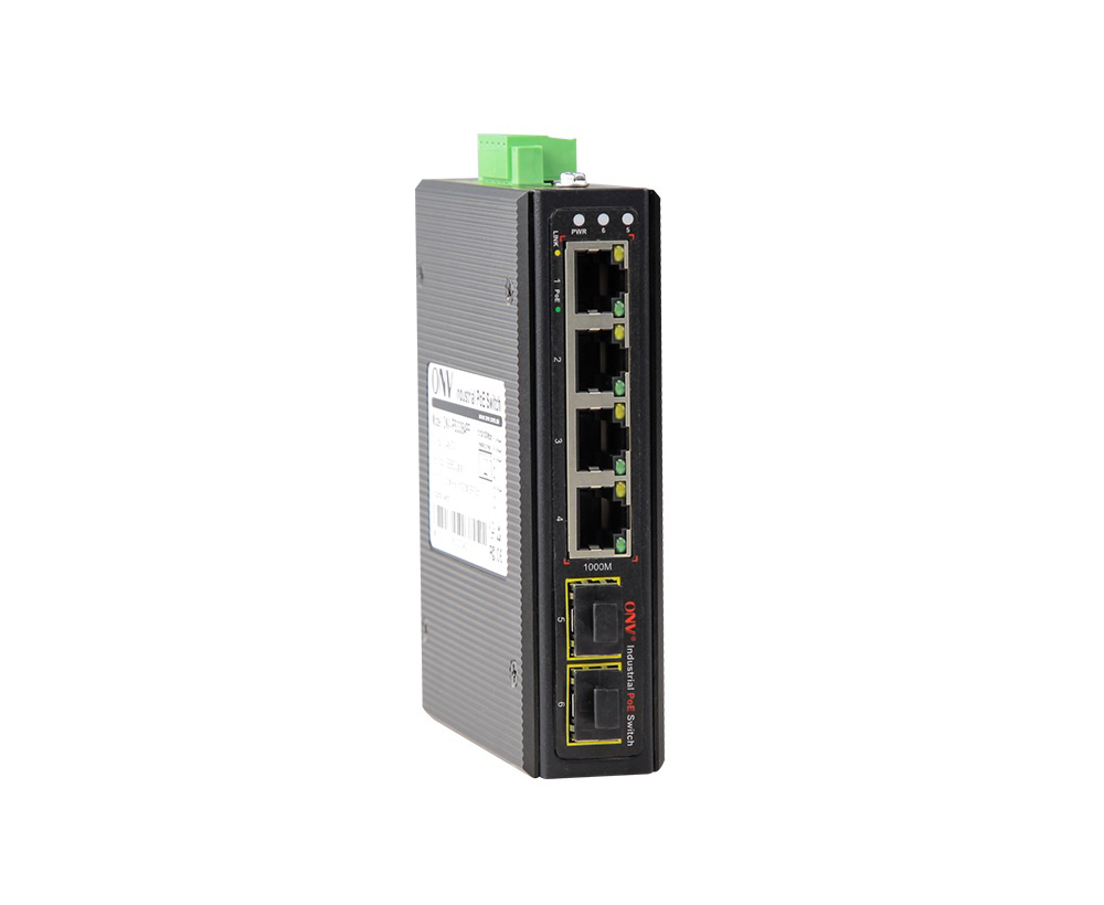 Conmutador PoE industrial de 6 puertos Gigabit