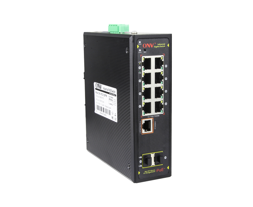 Conmutador PoE industrial gestionado L2 Gigabit de 10 puertos