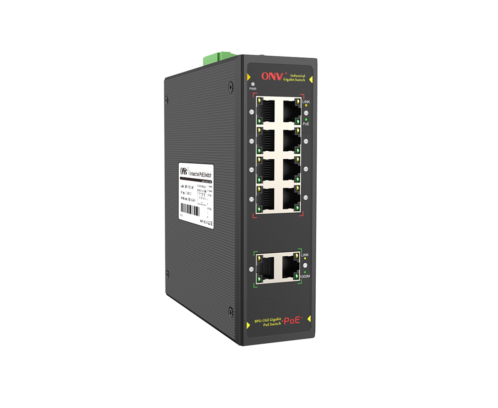 Conmutador PoE industrial de 10 puertos Gigabit