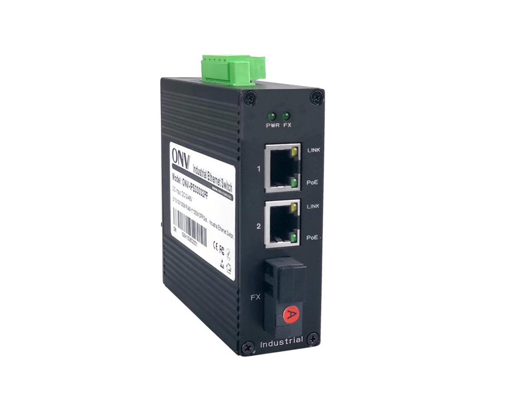 Conmutador PoE industrial de 3 puertos Gigabit