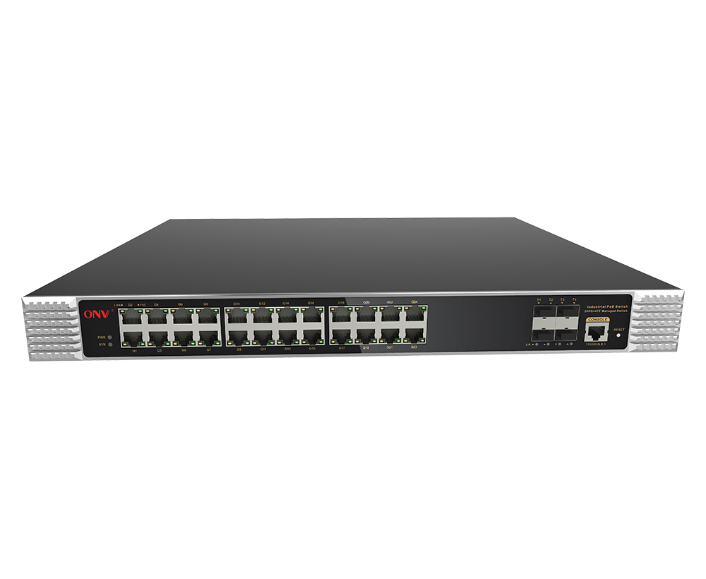 Conmutador PoE industrial gestionado L2 de 28 puertos de enlace ascendente 10G