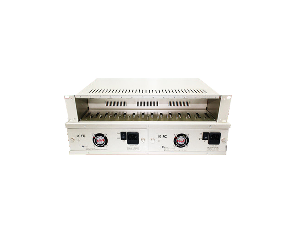 Estante del convertidor 2U de la fibra 14-slot medios