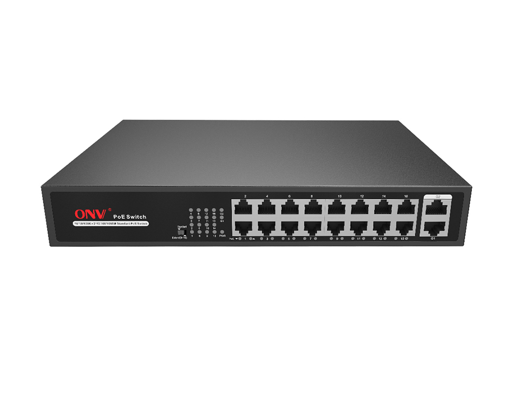10M/250 metros transmisión gigabit uplink 18-port PoE switch