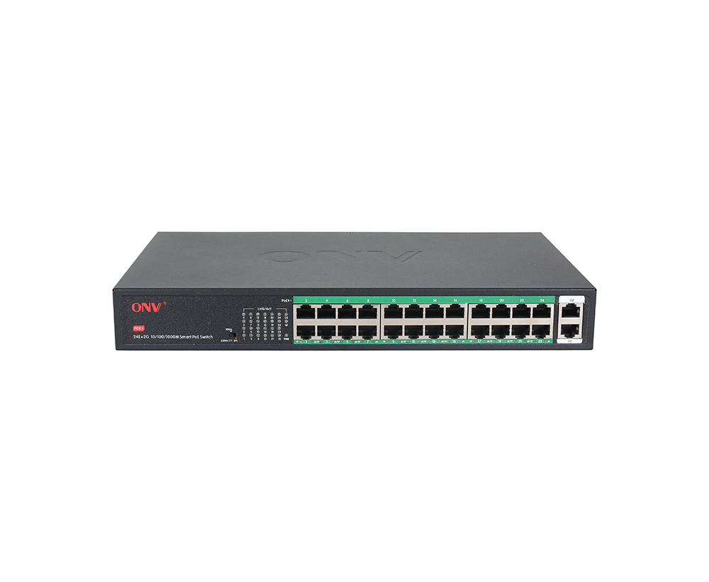 10M/250 metros transmisión gigabit uplink conmutador PoE de 26 puertos