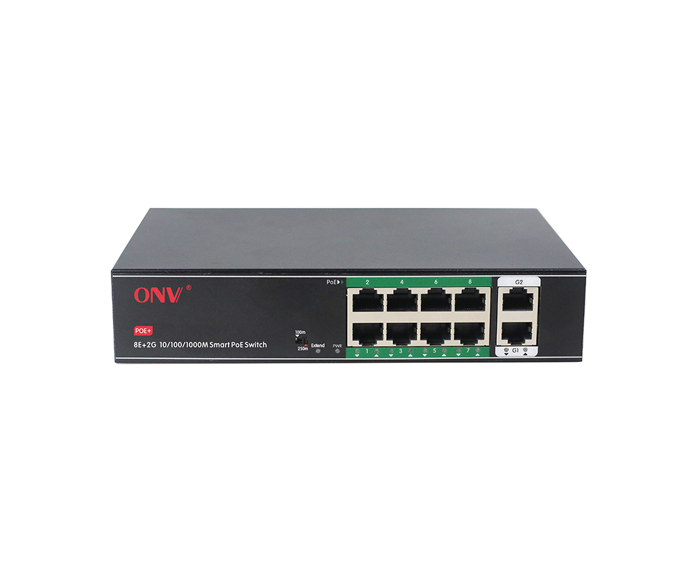 10M/250 metros transmisión gigabit uplink 10-port PoE switch