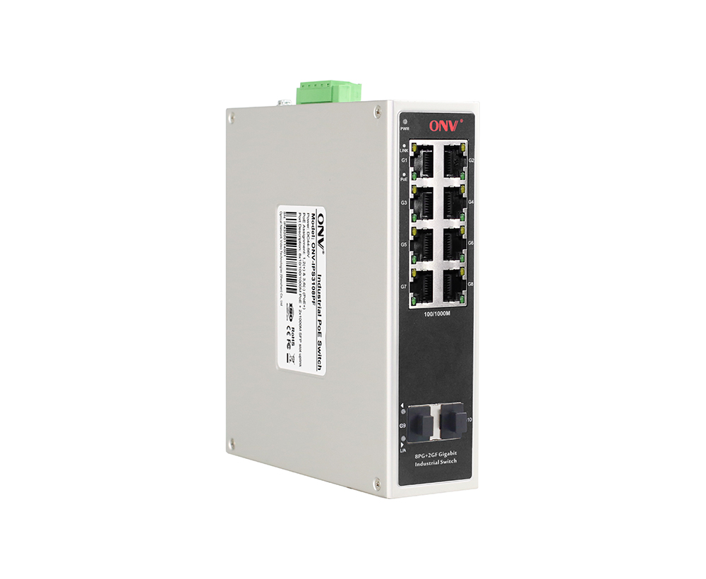 Conmutador PoE industrial de 10 puertos Gigabit