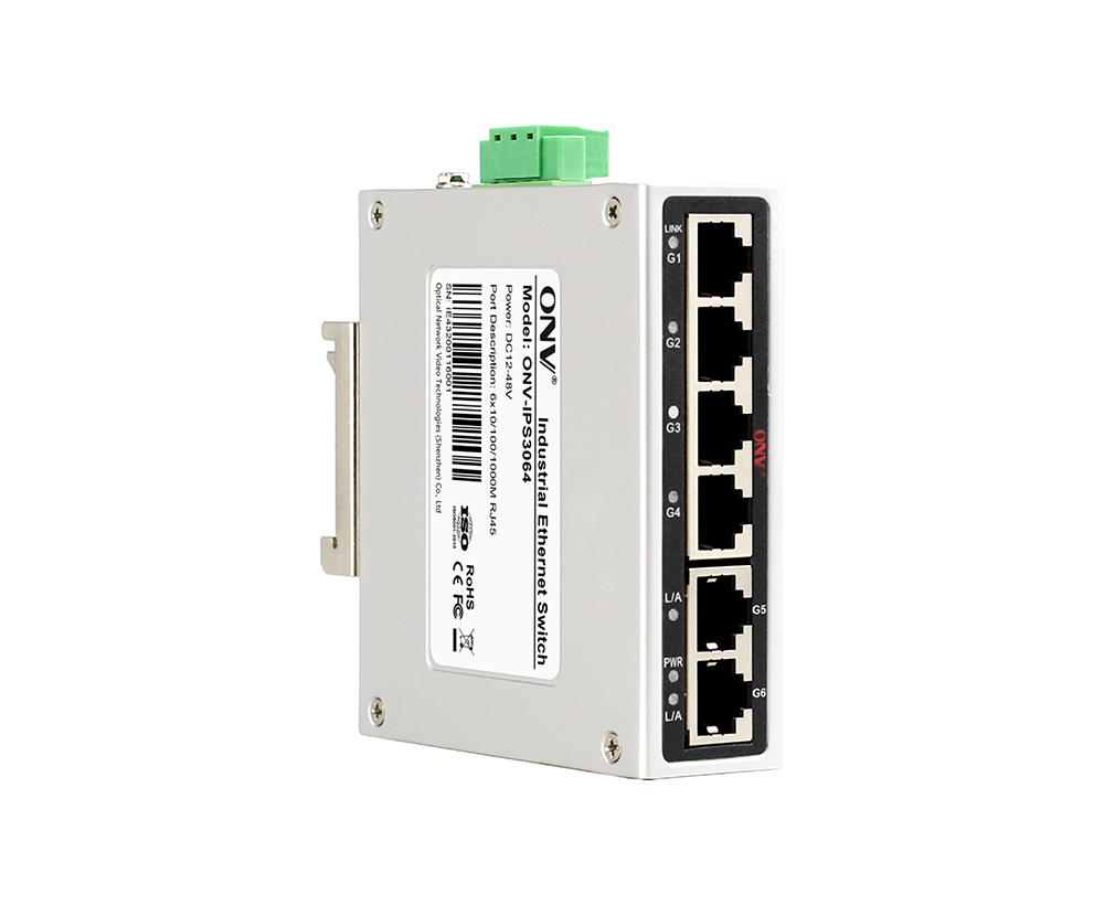 Conmutador Ethernet industrial de 6 puertos Gigabit