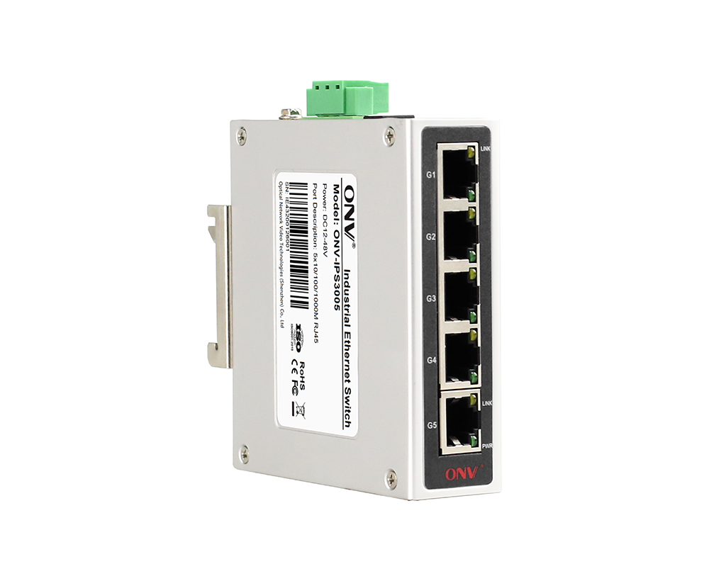 Conmutador Ethernet industrial de 5 puertos Gigabit