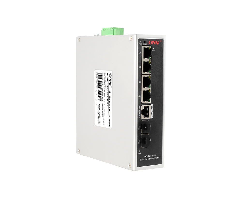 Conmutador Ethernet industrial gestionado Gigabit de 6 puertos