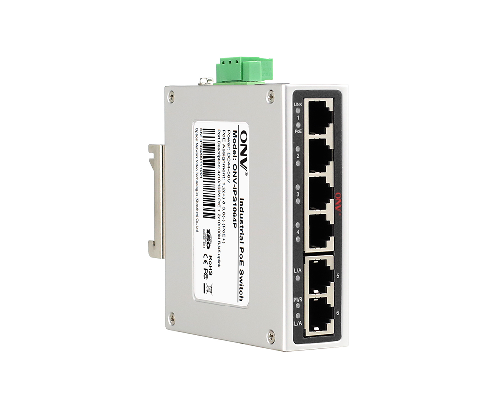 Conmutador PoE industrial de 6 puertos 10/100M