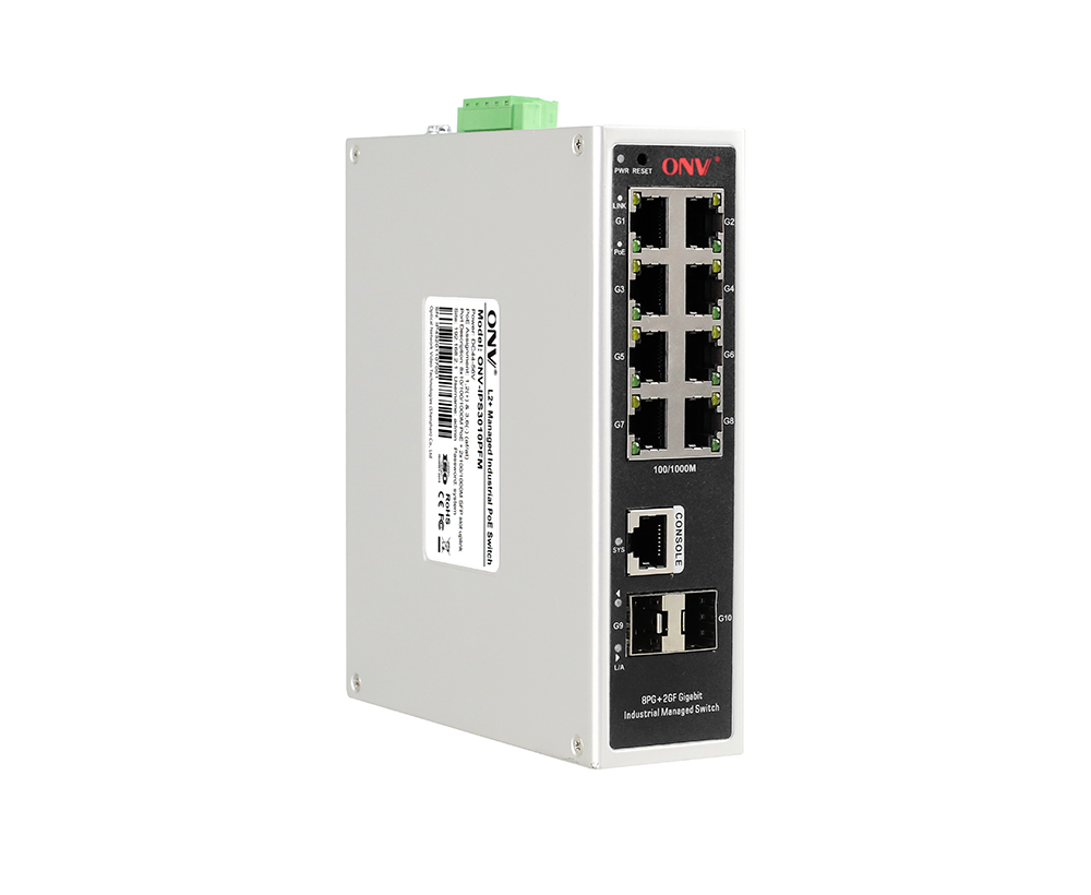 Conmutador PoE industrial gestionado Gigabit de 10 puertos