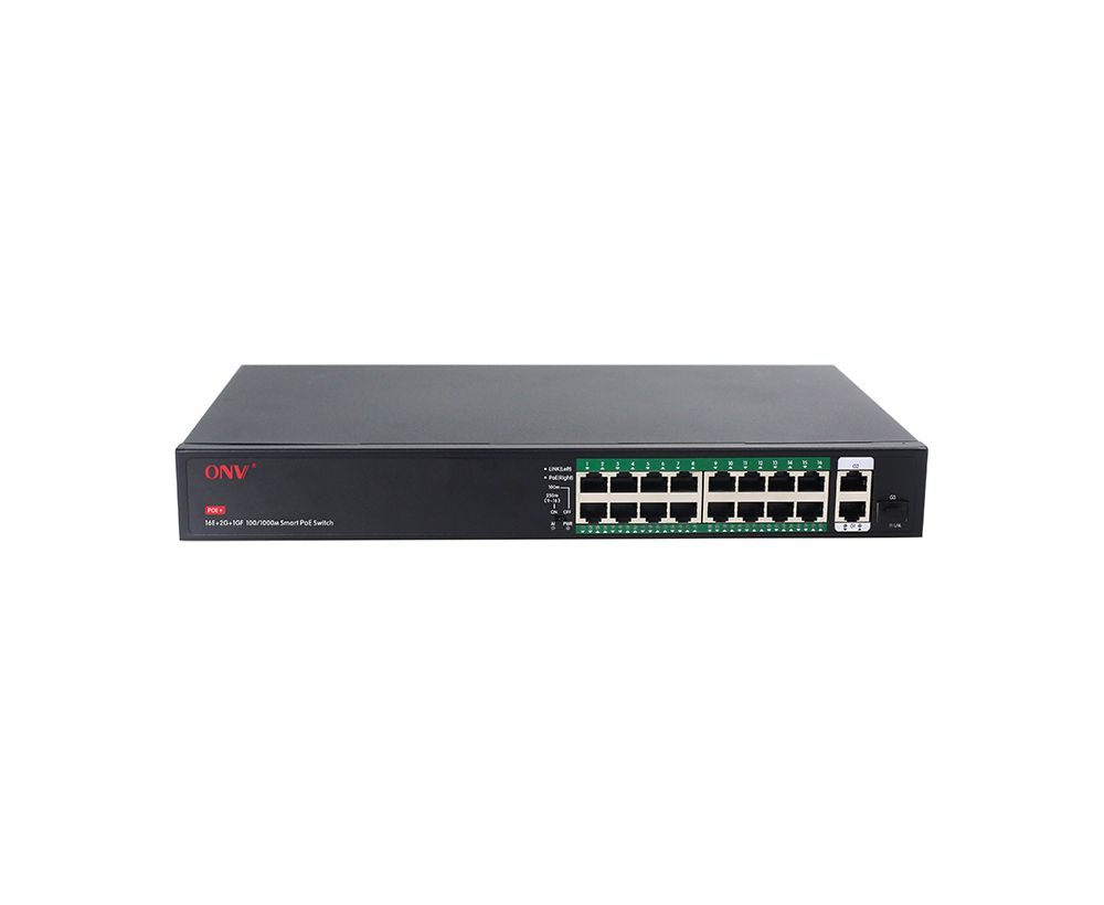 Conmutador PoE Gigabit uplink de 19 puertos