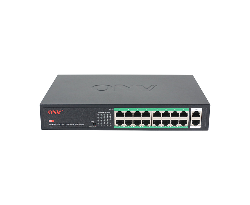 10M/250 metros transmisión gigabit uplink 18-port PoE switch