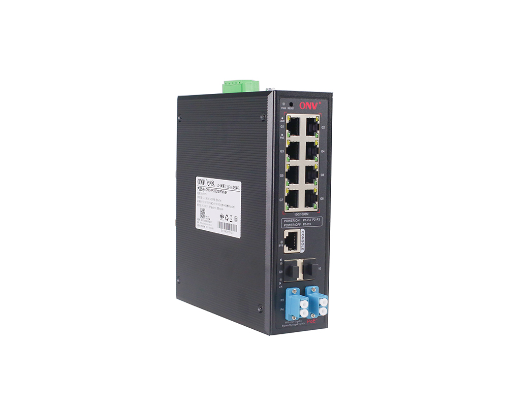 Conmutador PoE industrial de bypass gestionado L2 de 10 puertos Gigabit