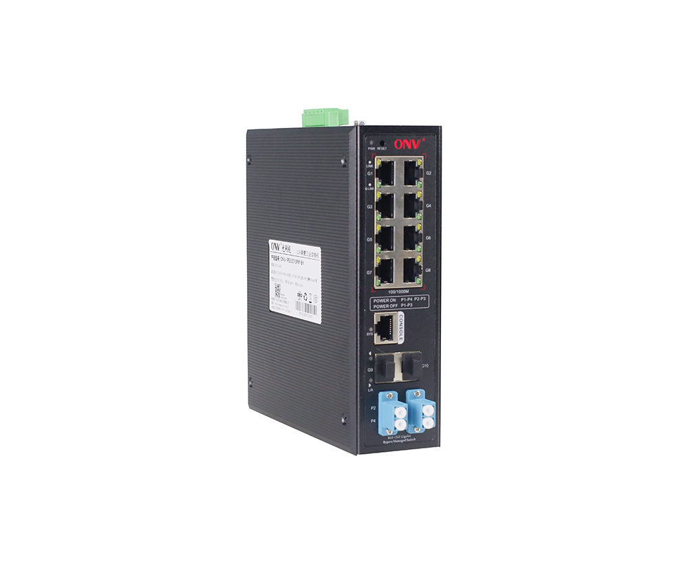 Conmutador Ethernet industrial de derivación gestionada L2 de 10 puertos Gigabit