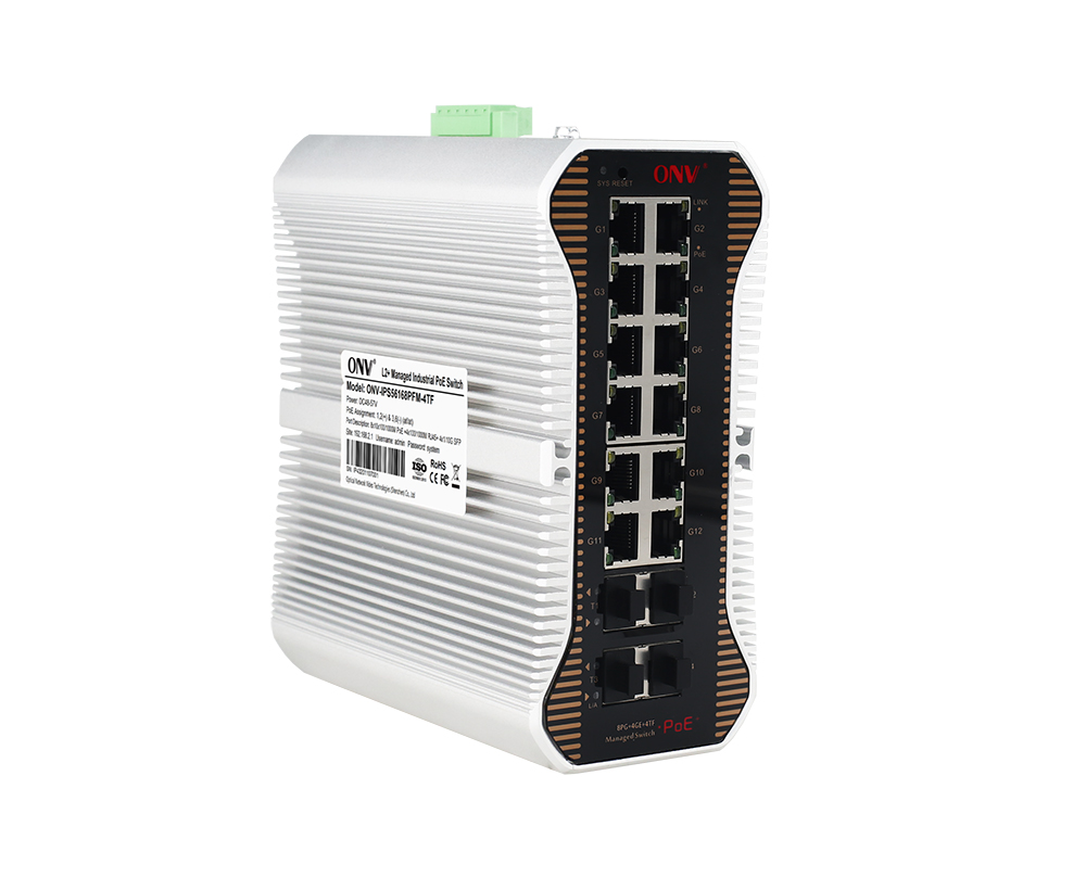 Conmutador PoE industrial gestionado L2 de 16 puertos de enlace ascendente 10G
