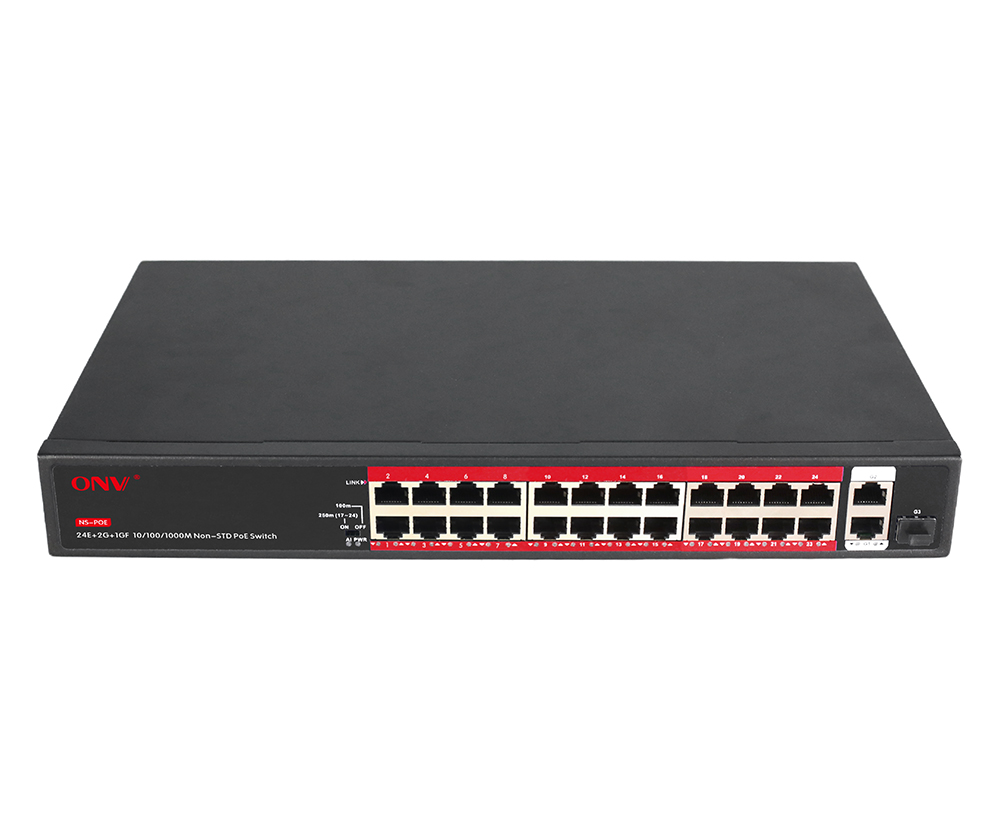 Conmutador PoE no estándar Gigabit uplink de 27 puertos