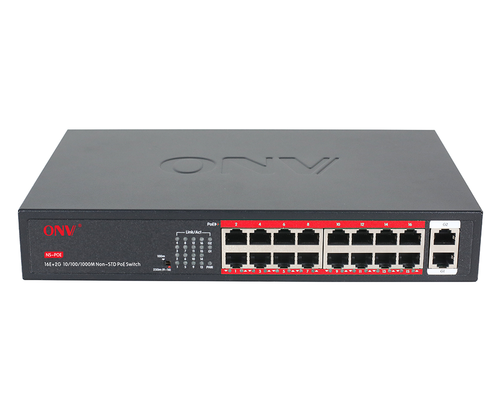 Conmutador PoE no estándar Gigabit uplink de 18 puertos 24V