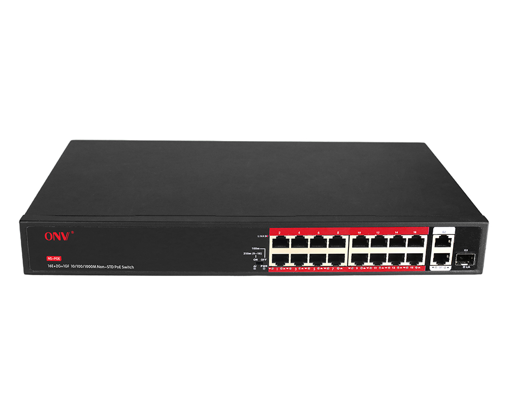 Conmutador PoE no estándar de 19 puertos Gigabit uplink