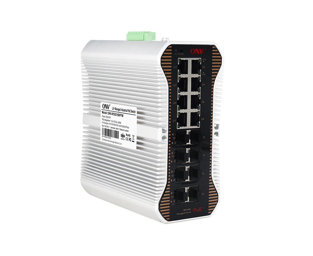Conmutador PoE industrial gestionado L2 de 16 puertos Gigabit