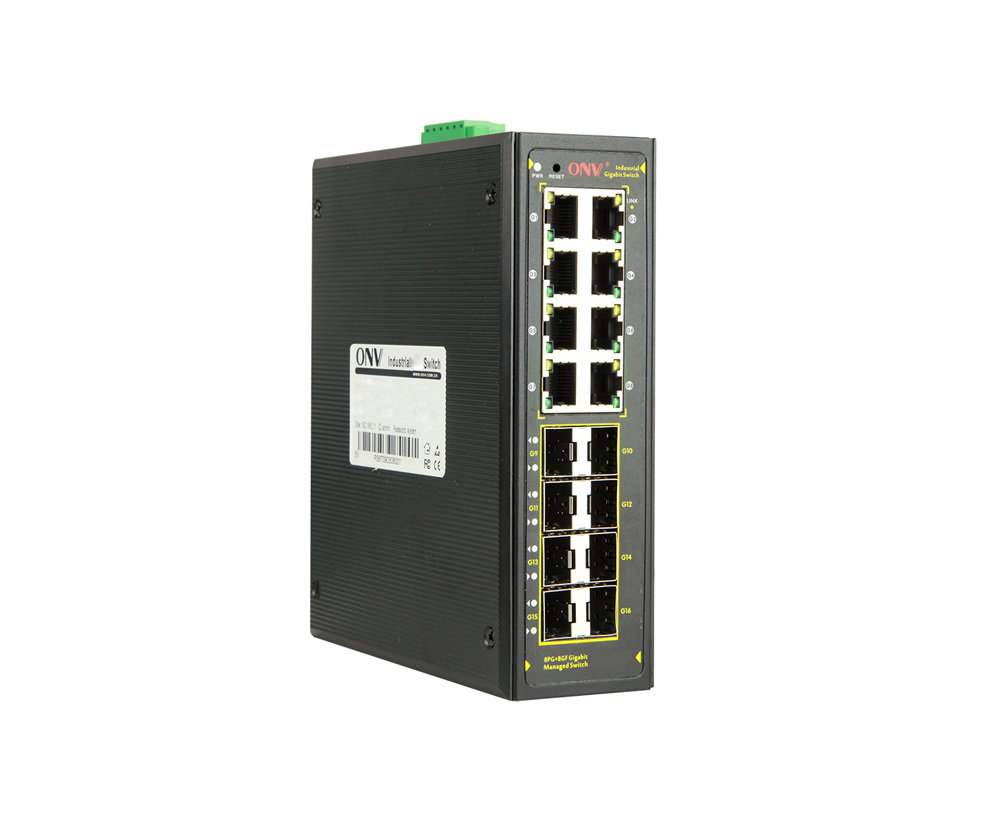 Conmutador Ethernet industrial gestionado L2 Gigabit de 16 puertos