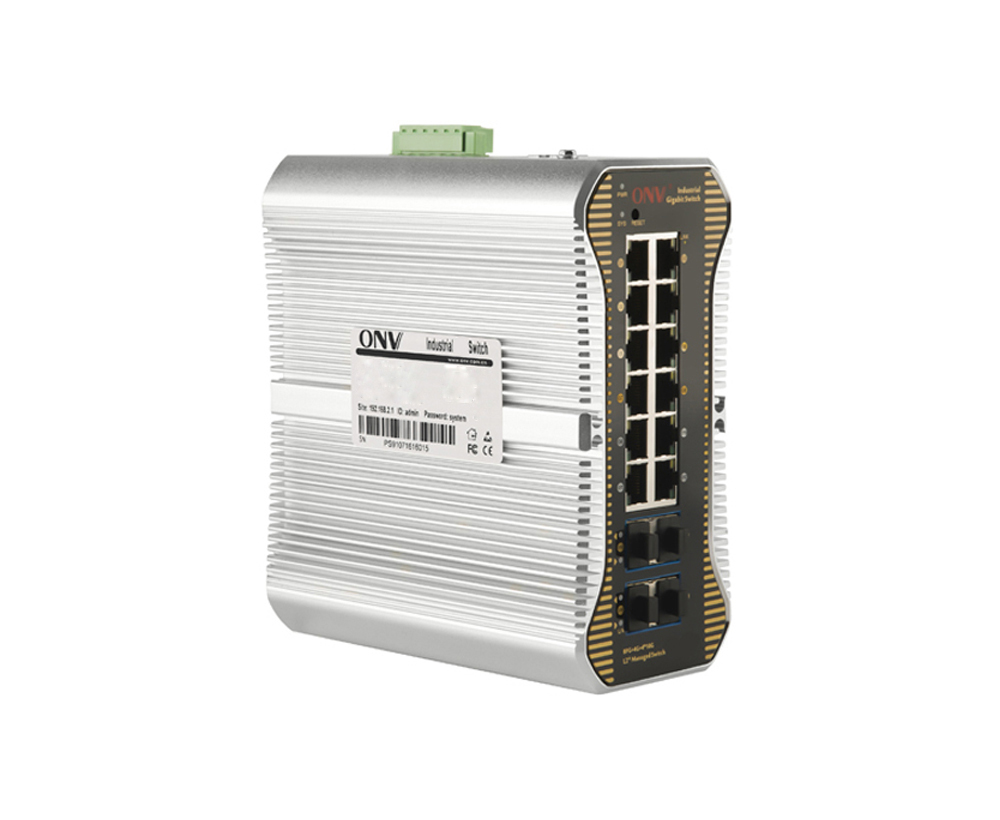 10G uplink 16-port L2 manejó el interruptor industrial de Ethernet