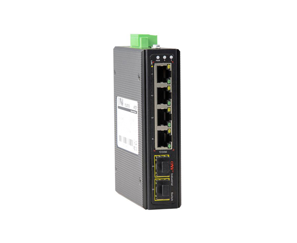 Conmutador Ethernet industrial de 6 puertos Gigabit