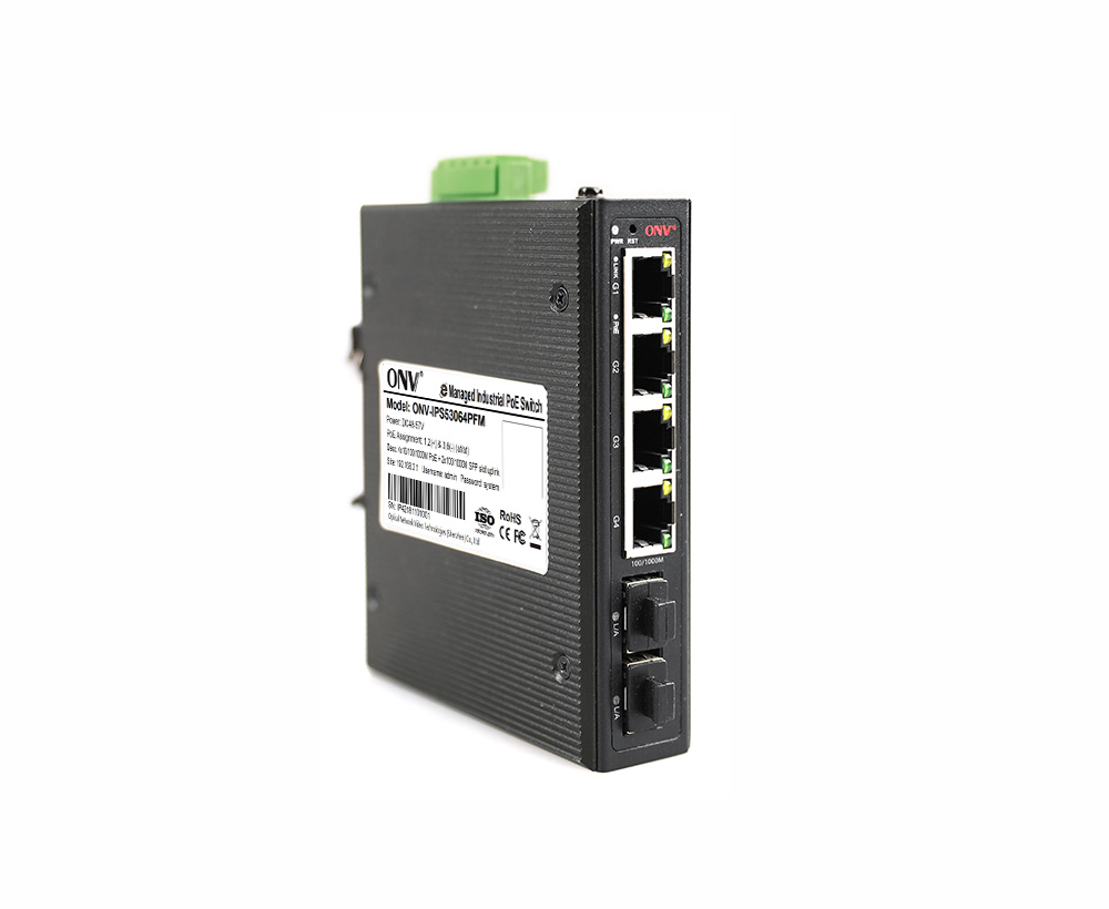 Conmutador PoE industrial de fácil gestión Gigabit de 6 puertos