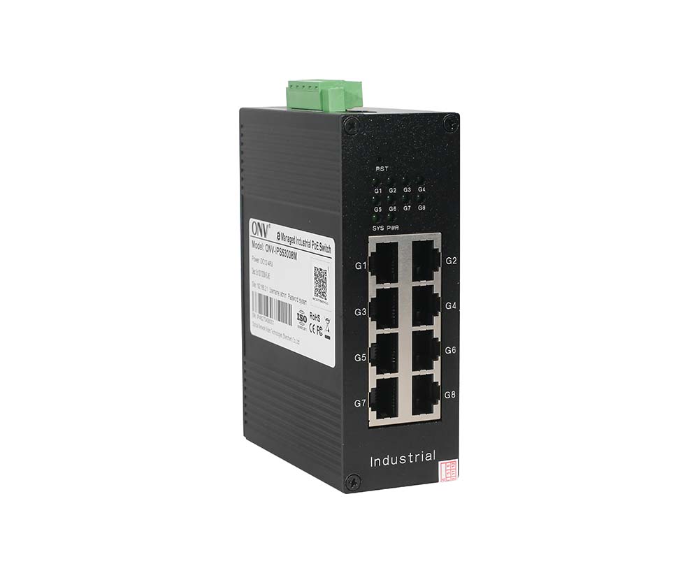 Conmutador Ethernet industrial de fácil gestión Gigabit de 8 puertos