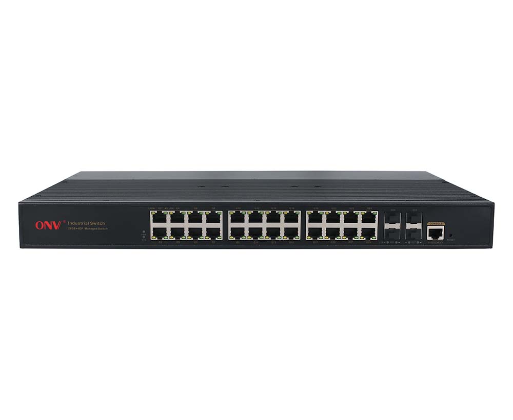 Conmutador Ethernet industrial gestionado L2 de 28 puertos Gigabit