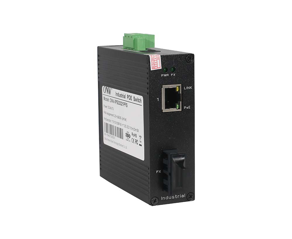 Conmutador PoE industrial de 2 puertos Gigabit