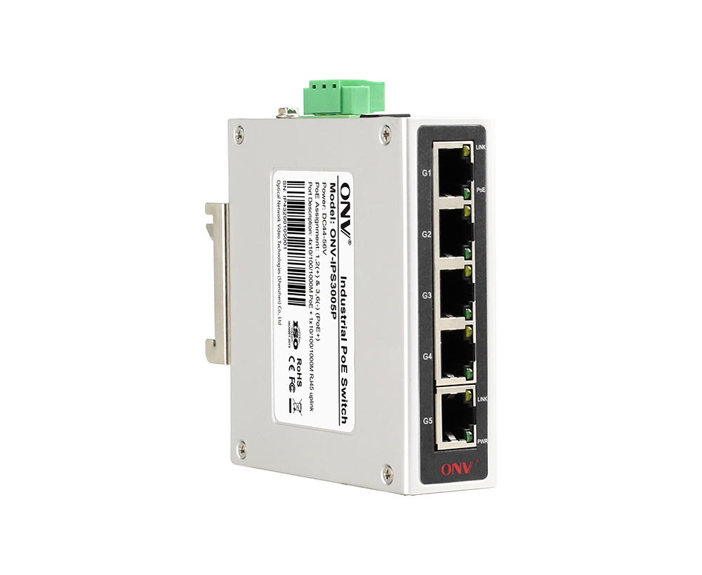 Conmutador PoE industrial Gigabit de 5 puertos
