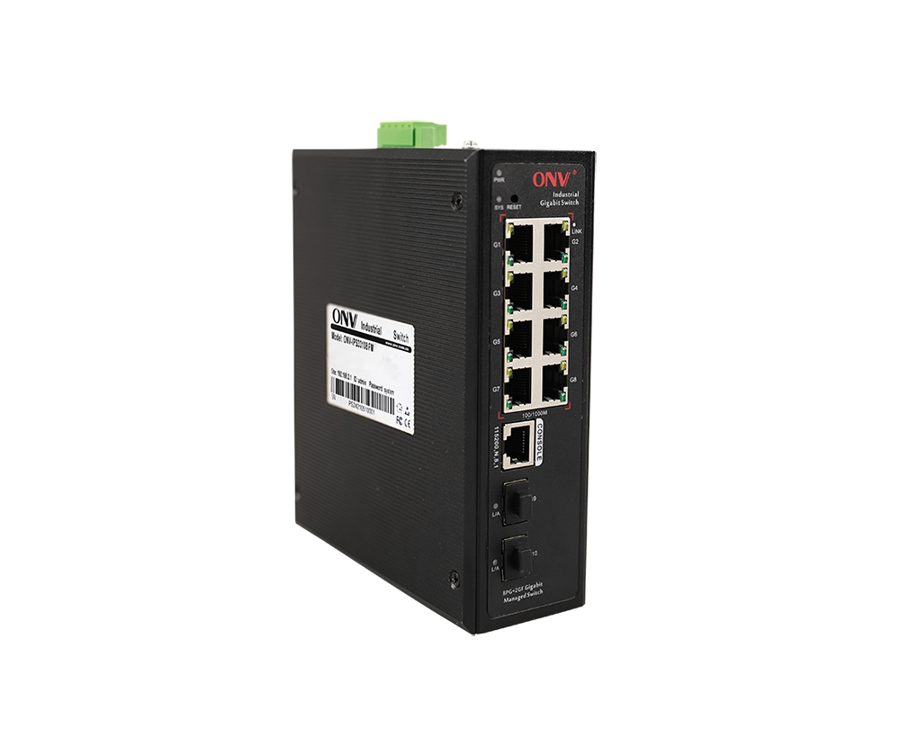 Conmutador Ethernet industrial gestionado L2 de 10 puertos Gigabit