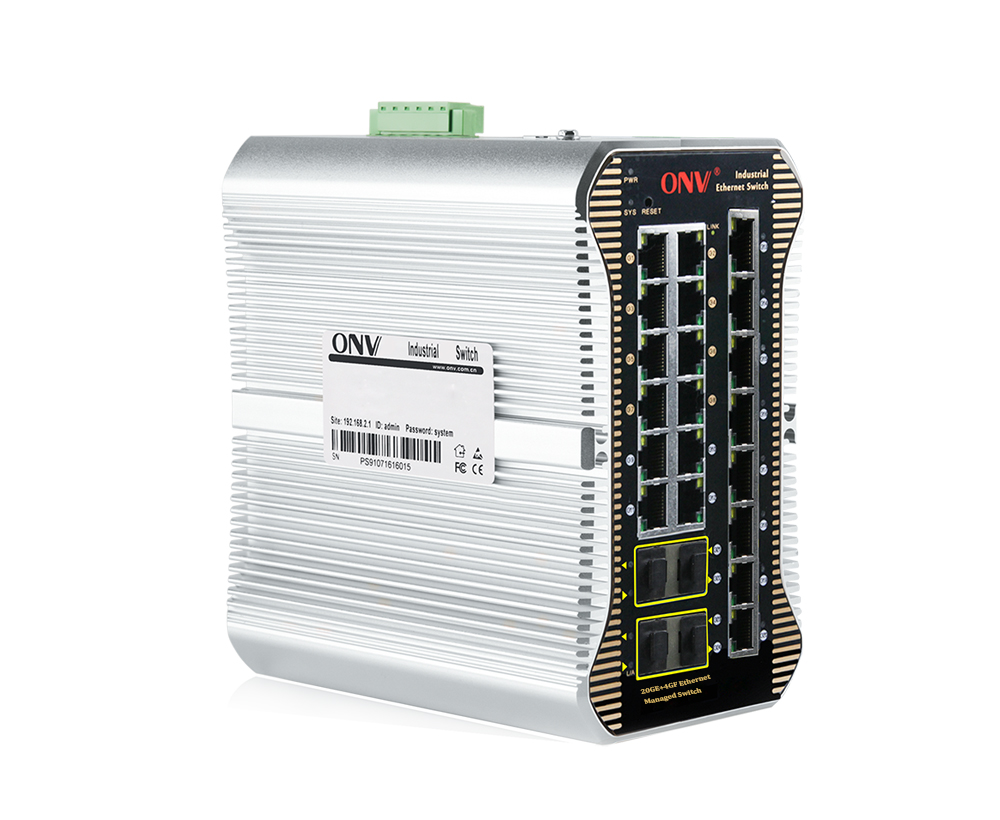 Conmutador Ethernet industrial gestionado L2 de 24 puertos Gigabit