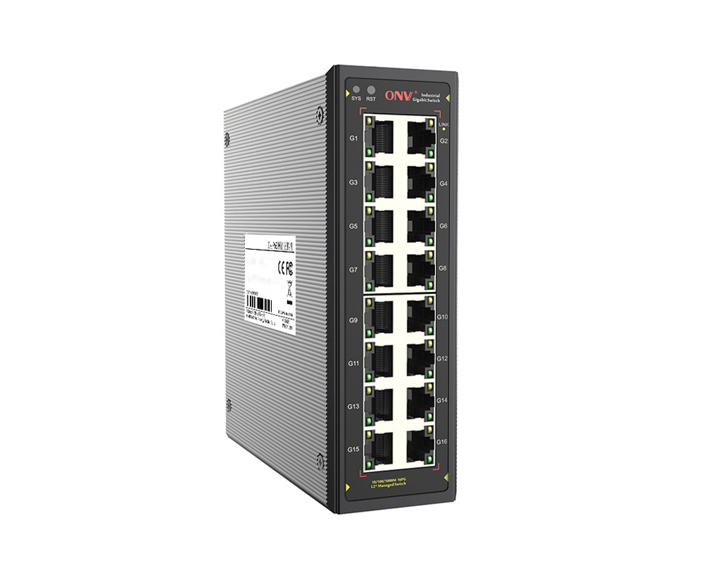 Conmutador Ethernet industrial gestionado L2 Gigabit de 16 puertos