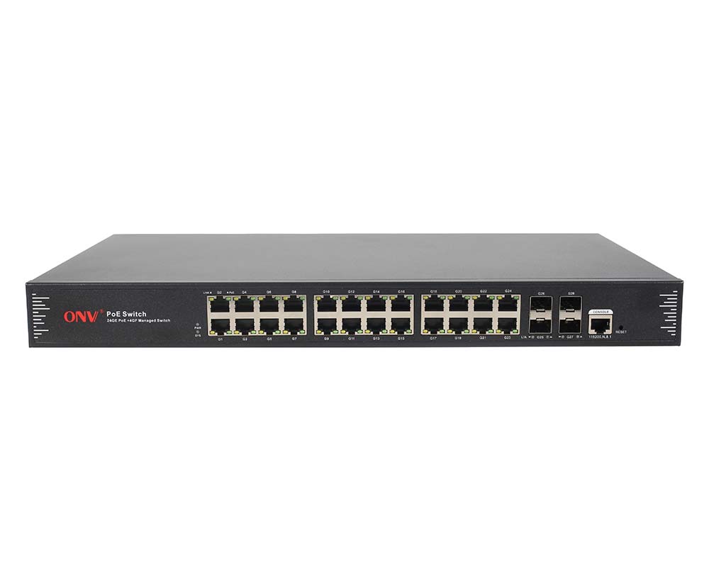 Conmutador PoE gestionado L2 Gigabit de 28 puertos